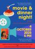 Poster for movie and dinner night. Details in description.