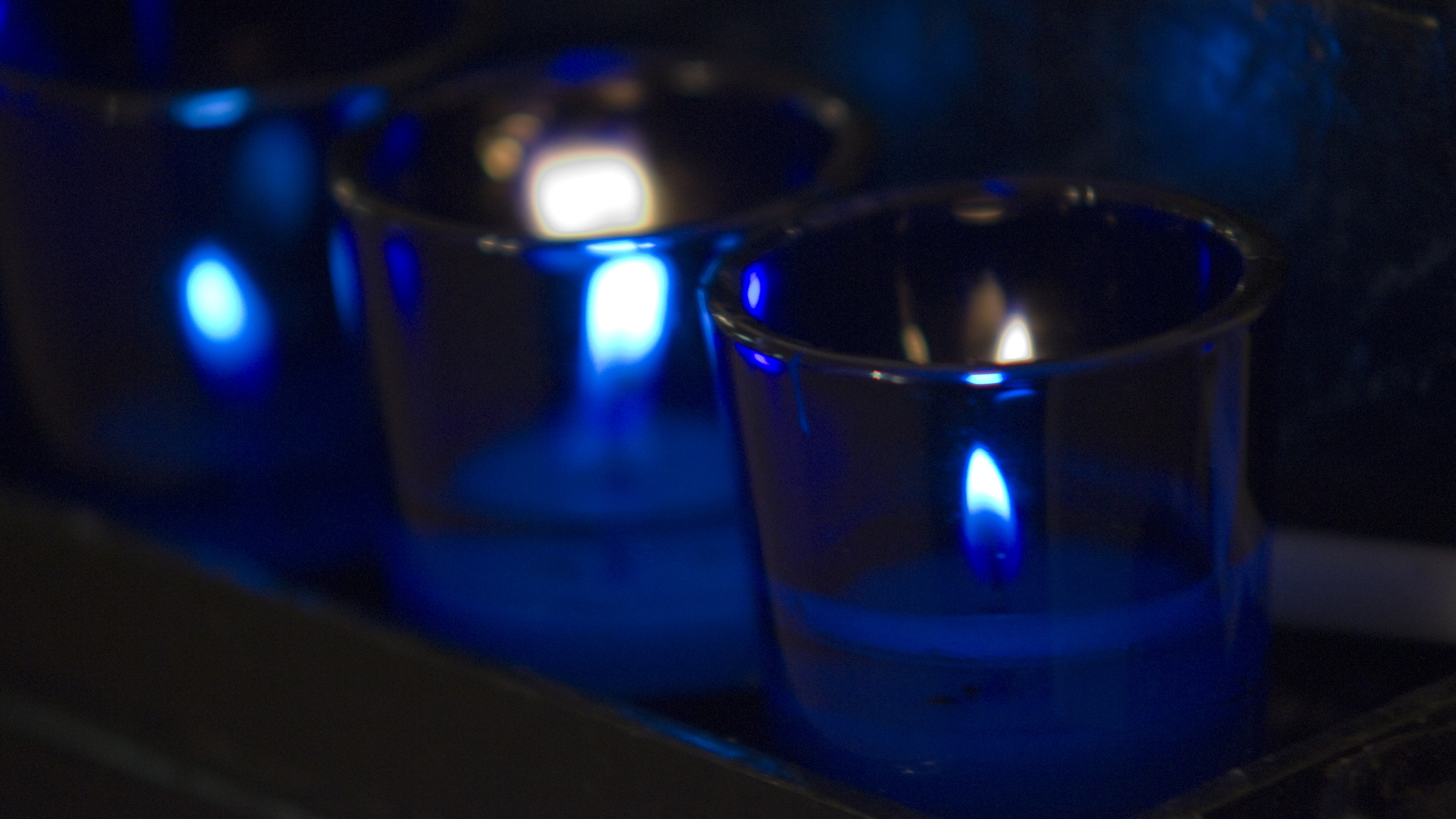 Photo of blue votive candles 