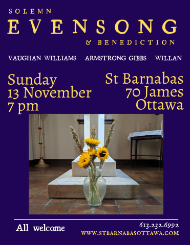 Poster for Evensong. Text in description.
