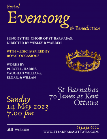 Poster for Evensong. Details in event description.