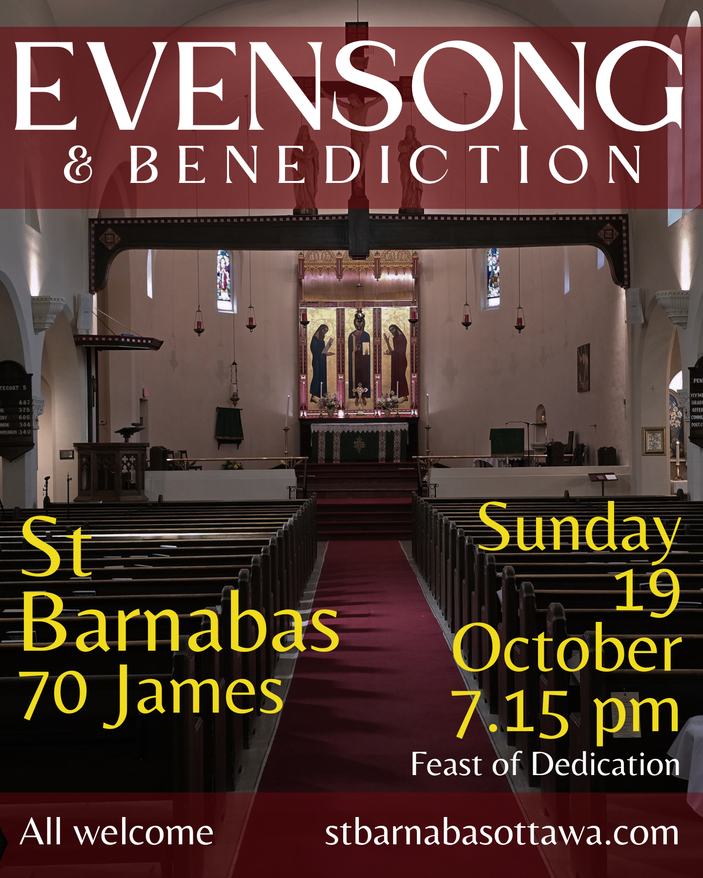 Poster for October 19 Evensong