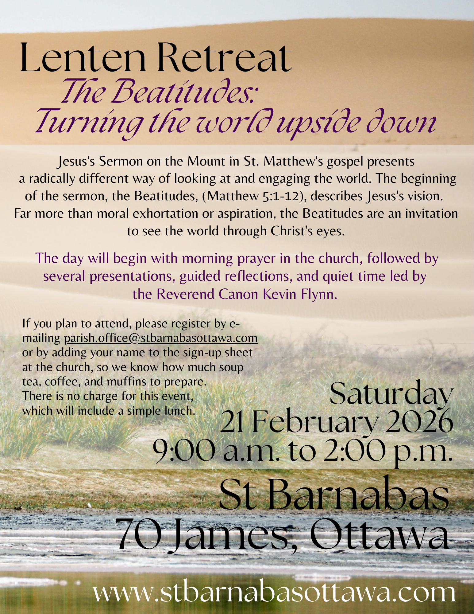 Poster for Lenten Retreat. Details in description. 