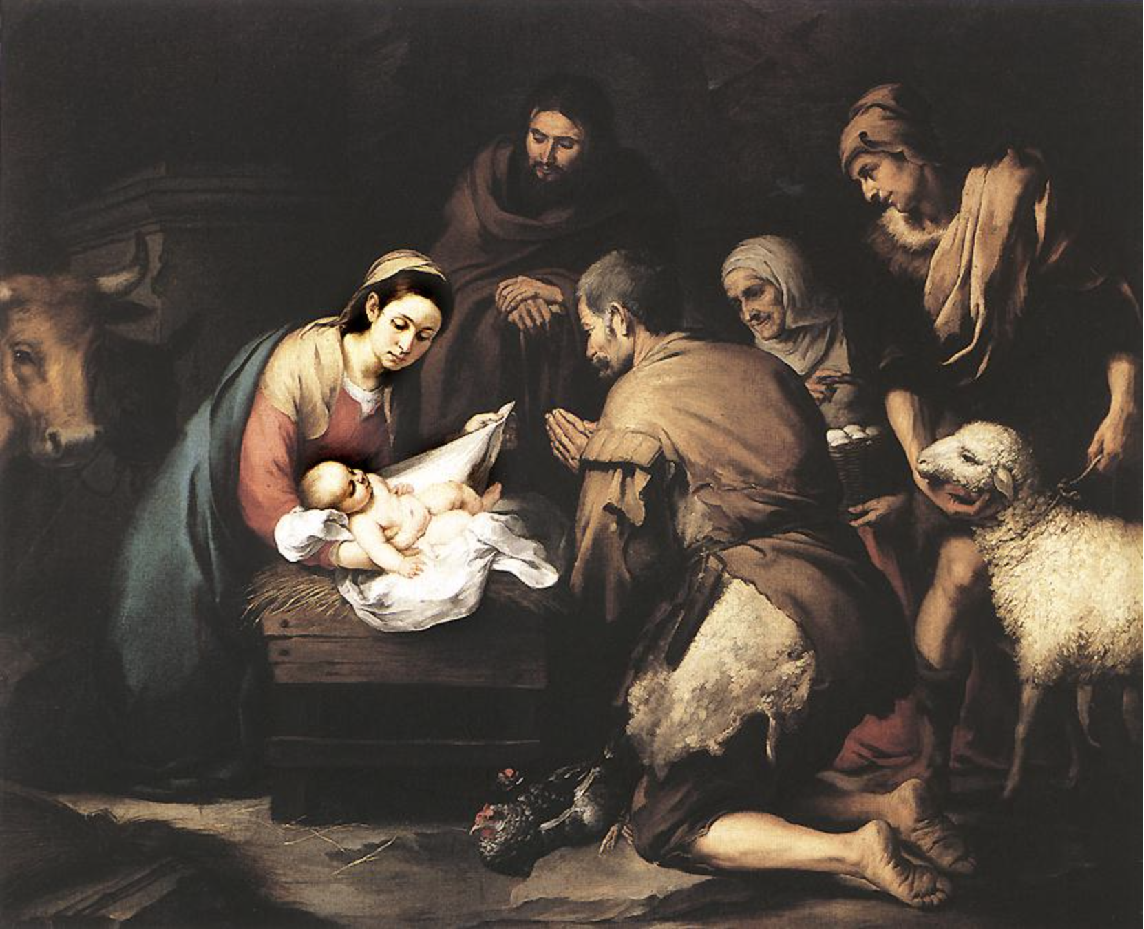 Adoration of the Shepherds by Bartolomé Esteban Murillo. 1650-55