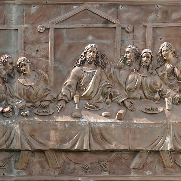 Last Supper mural above entrance, Blessed Sacrament Adoration Chapel, St. Thomas Mount, Chennai, India