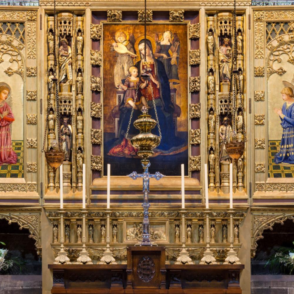 View of altar and triptych