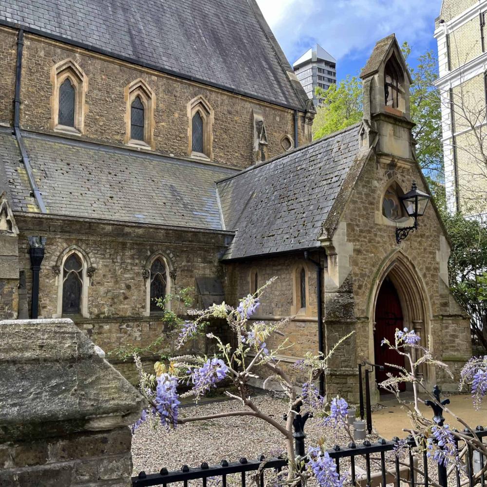 View of exterior of St Stephen's, Gloucester Road
