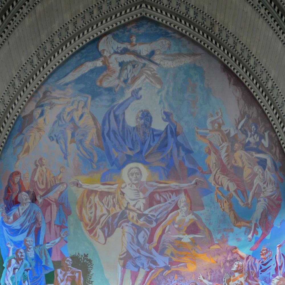 Detail of fresco inside St Alban's